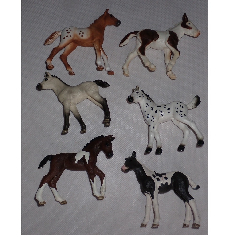 Schleich Horse Foal Pony Figure Lot 6 Brown White Black Spotted Paint Appaloosa